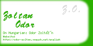 zoltan odor business card